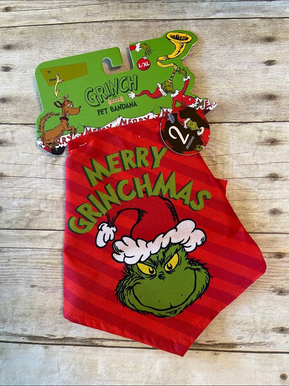 Pet Bandana Merry Grinchmas L / XL NWT - Picture 1 of 6